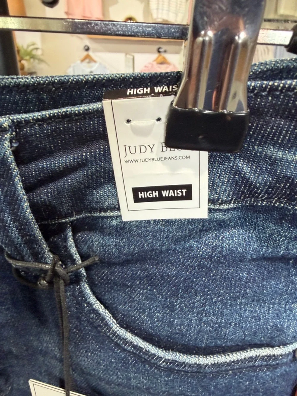 Judy Blue Dark Wash Denim Jean Shorts with Flap pockets - Picture 4 of 5